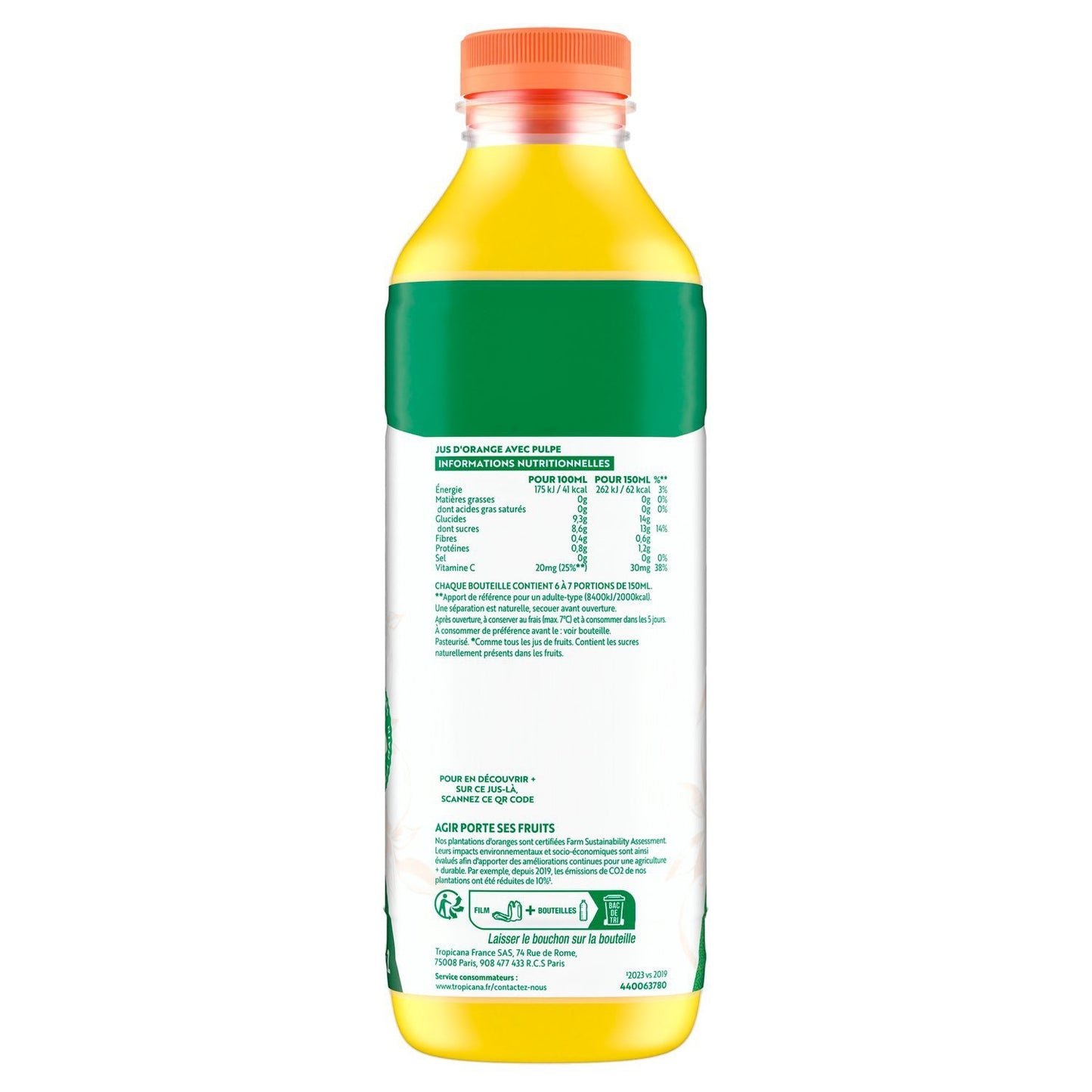 TROPICANA Pure Orange Juice with Pulp No Added Sugar