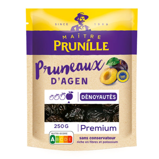 Pruneaux Géants et Dénoyautés MAITRE PRUNILLE le paquet de 250g