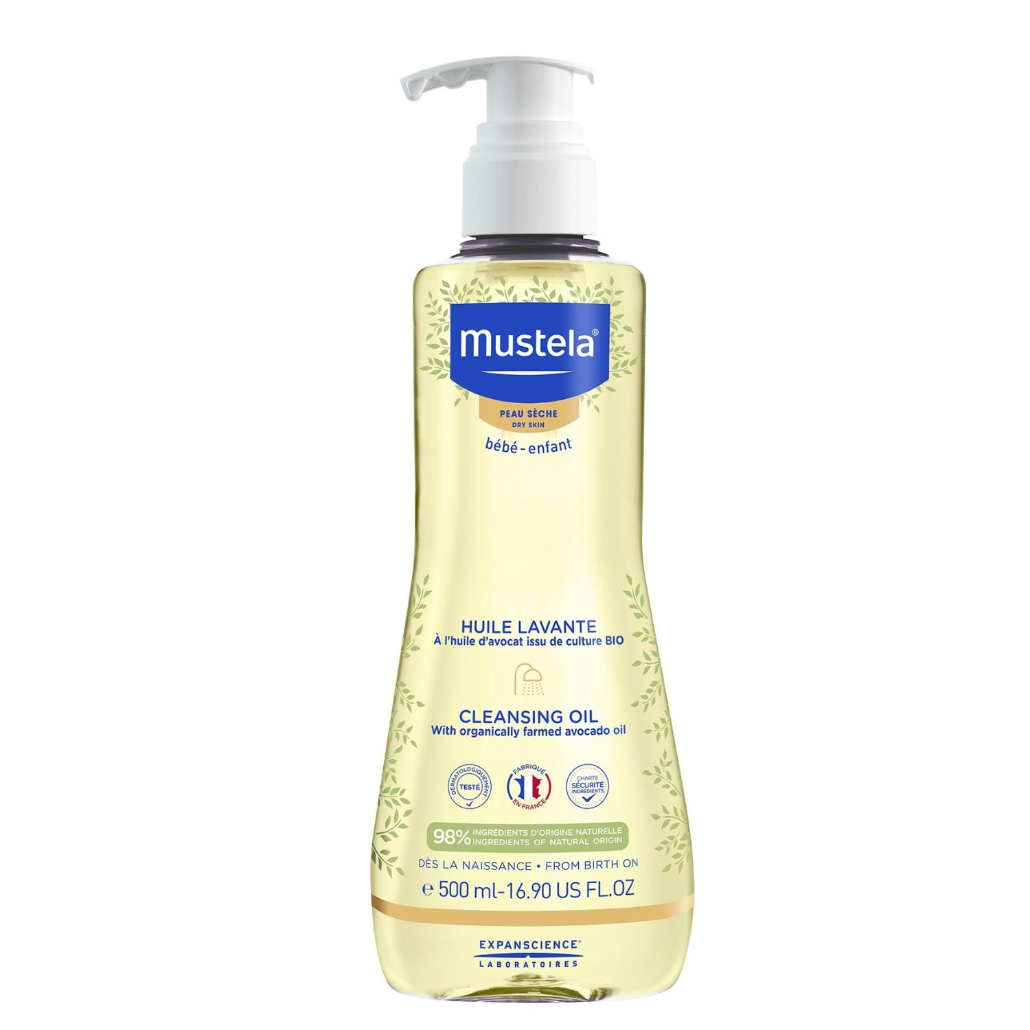Huile Lavante Bébé Peaux Sèches A L'Avocat MUSTELA 