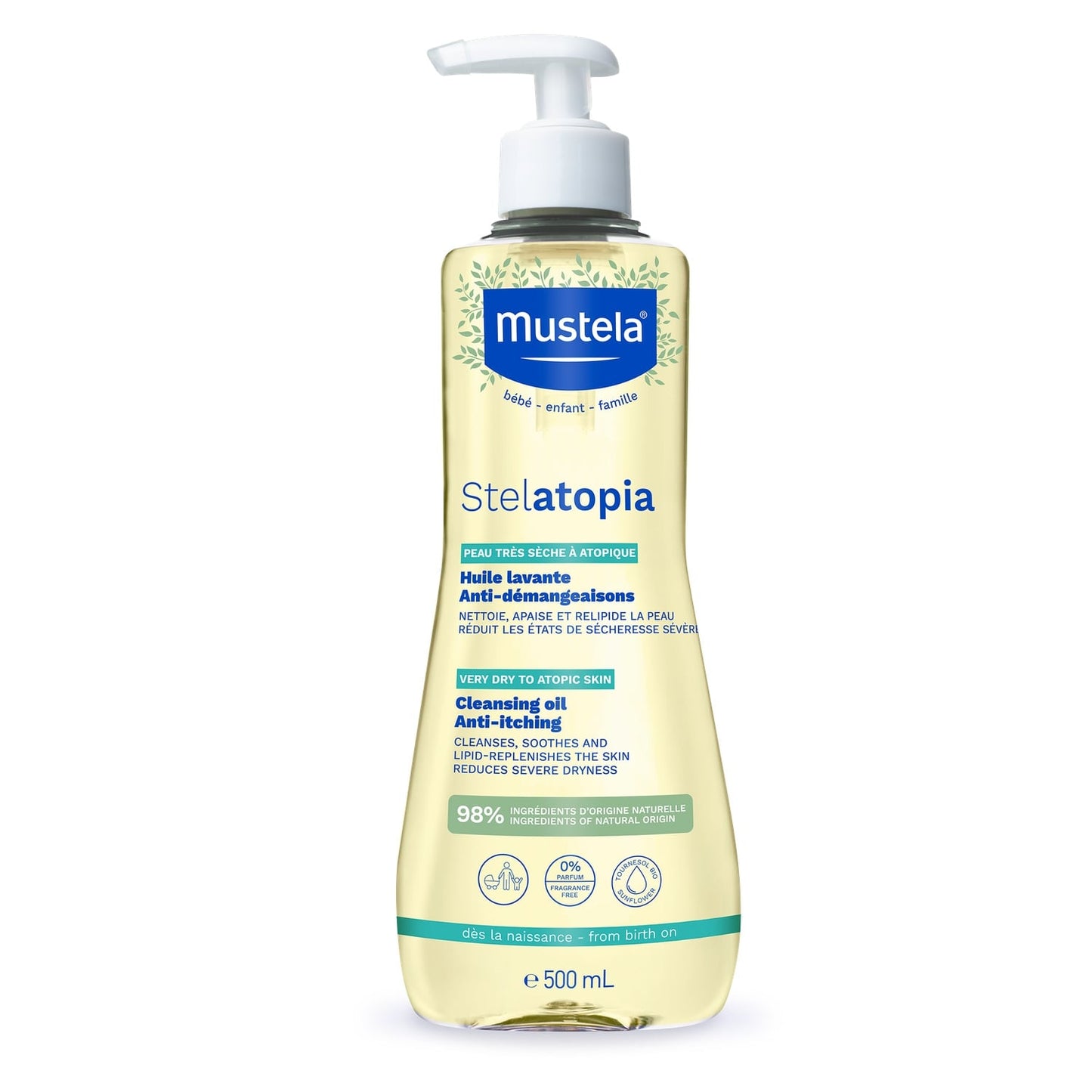 Huile Lavante Bébé Peaux Atopiques Bio MUSTELA 
