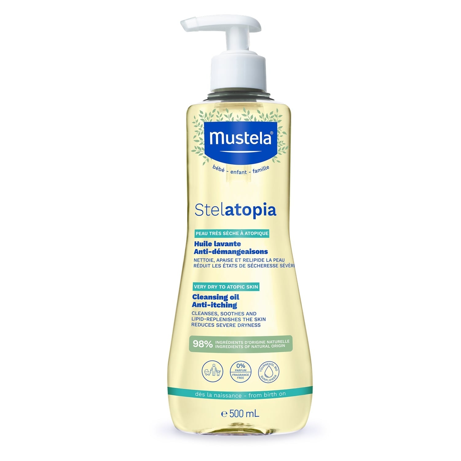 Huile Lavante Bébé Peaux Atopiques Bio MUSTELA 