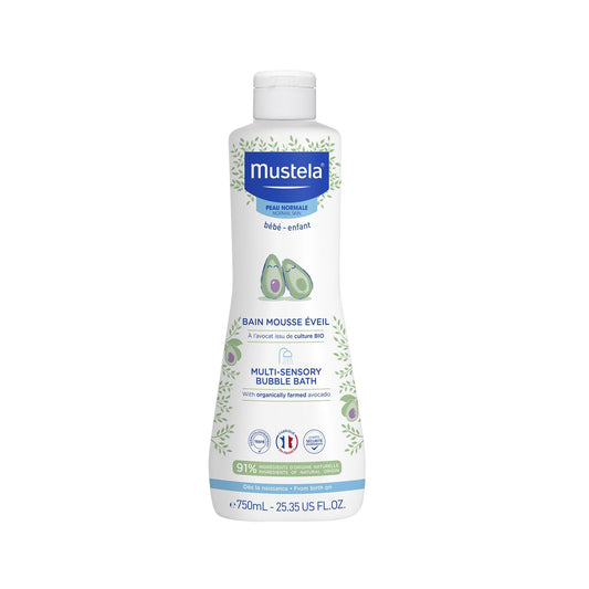 Bain Mousse Bébé Eveil à l'Avocat Bio MUSTELA la pompe de 750mL