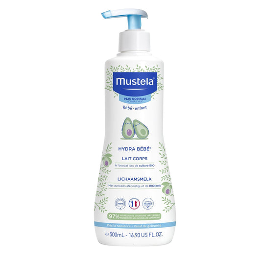 Lait Bébé Hydratant à l'Avocat Bio MUSTELA la pompe de 500mL