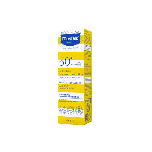 Crème Solaire Bébé Visage Corps Très Haute Protection Spf 50+ Résistant à l'Eau MUSTELA le tube de 40mL
