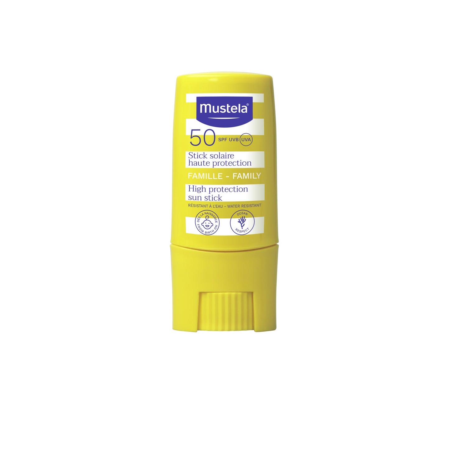 Stick Solaire Bébé et Enfant Zones Sensibles Très Haute Protection Spf 50+ Résistant à l'Eau MUSTELA