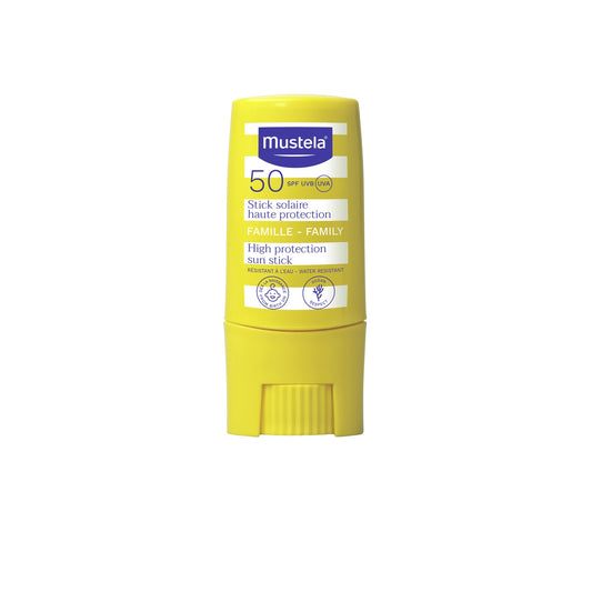 Stick Solaire Bébé et Enfant Zones Sensibles Très Haute Protection Spf 50+ Résistant à l'Eau MUSTELA