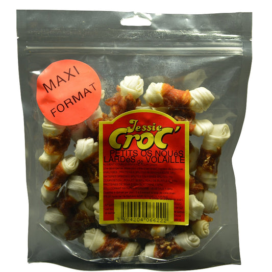 Os à Mâcher pour Chien Moyen +10kg Lardés Volaille JESSIE le sachet de 400g