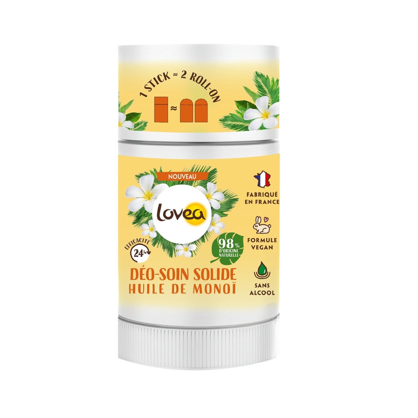 Vegan Solid Deodorant 24h Effectiveness LOVEA Monoi Oil