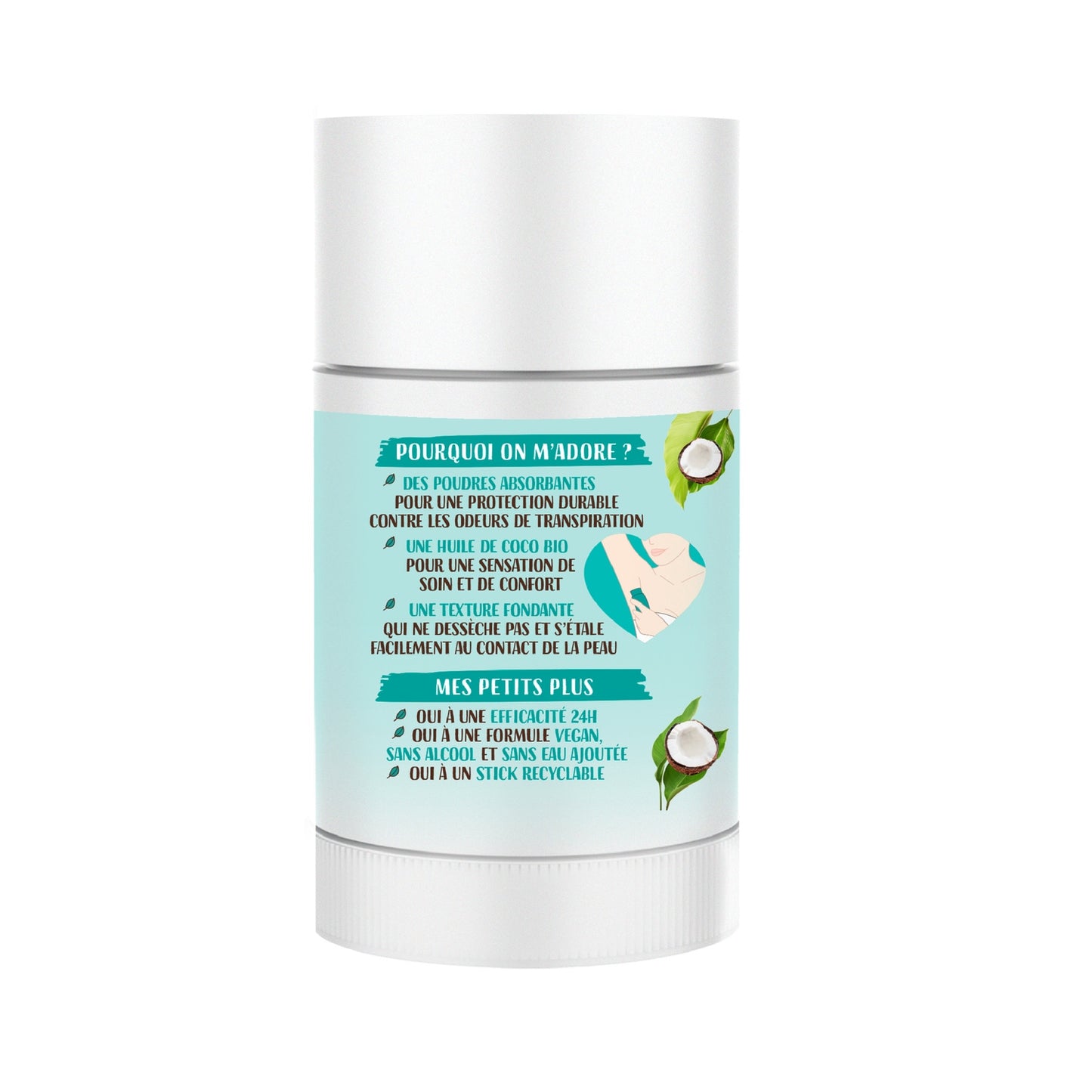 LOVEA Veganes festes Deodorant, alkoholfrei und wasserfrei, Bio-Kokosöl