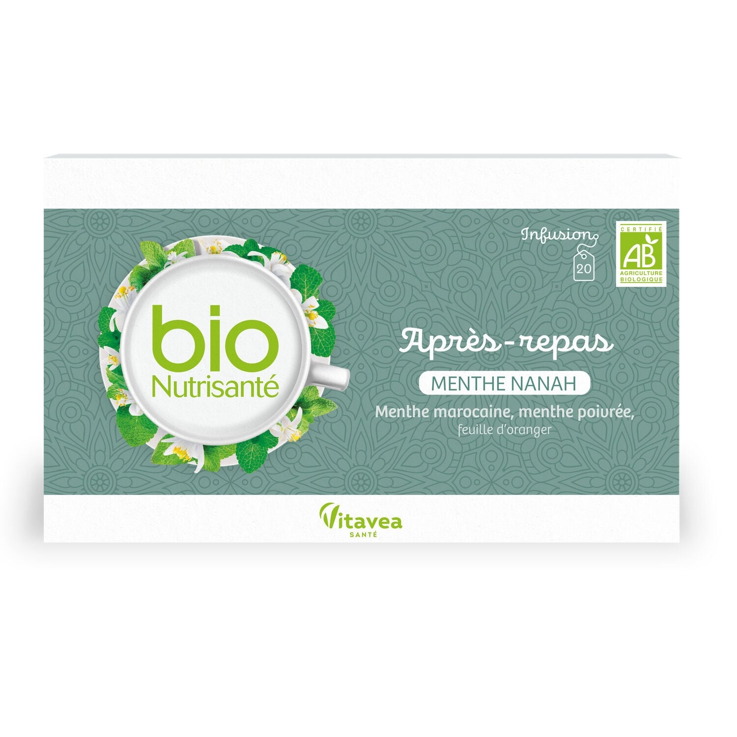 Infusion Après-repas Menthe et Fleur d'Oranger BIONUTRISANTE 