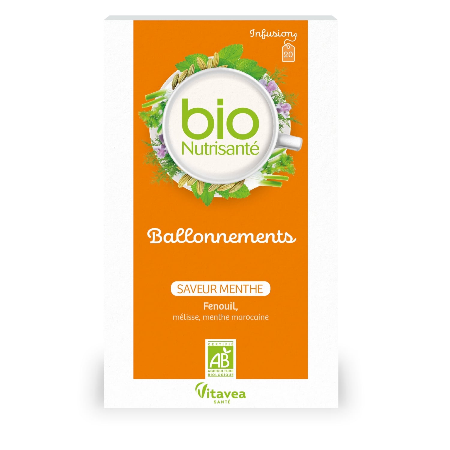 Infusion Ballonnements Menthe BIONUTRISANTE 