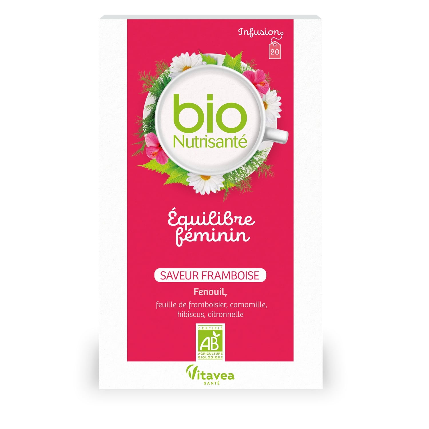 Infusion Equilibre Féminin Saveur Framboise BIONUTRISANTE 
