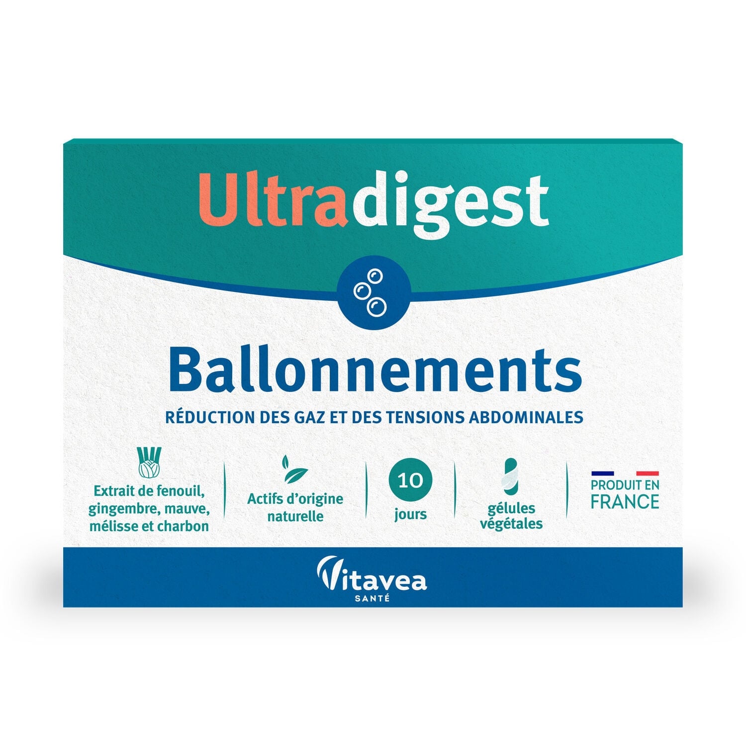 Complément alimentaire Digestion Ballonnements Ultra Digest VITAVEA 