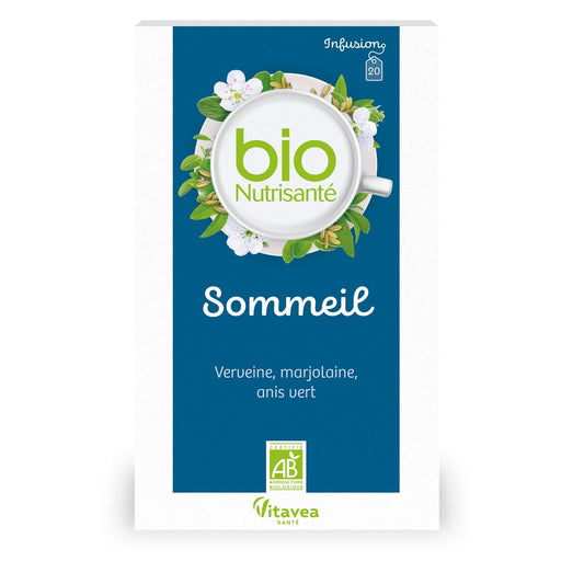 Infusion Sommeil Détente Passiflore Mélisse Valériane Bio NUTRISANTE la boîte de 20 sachets