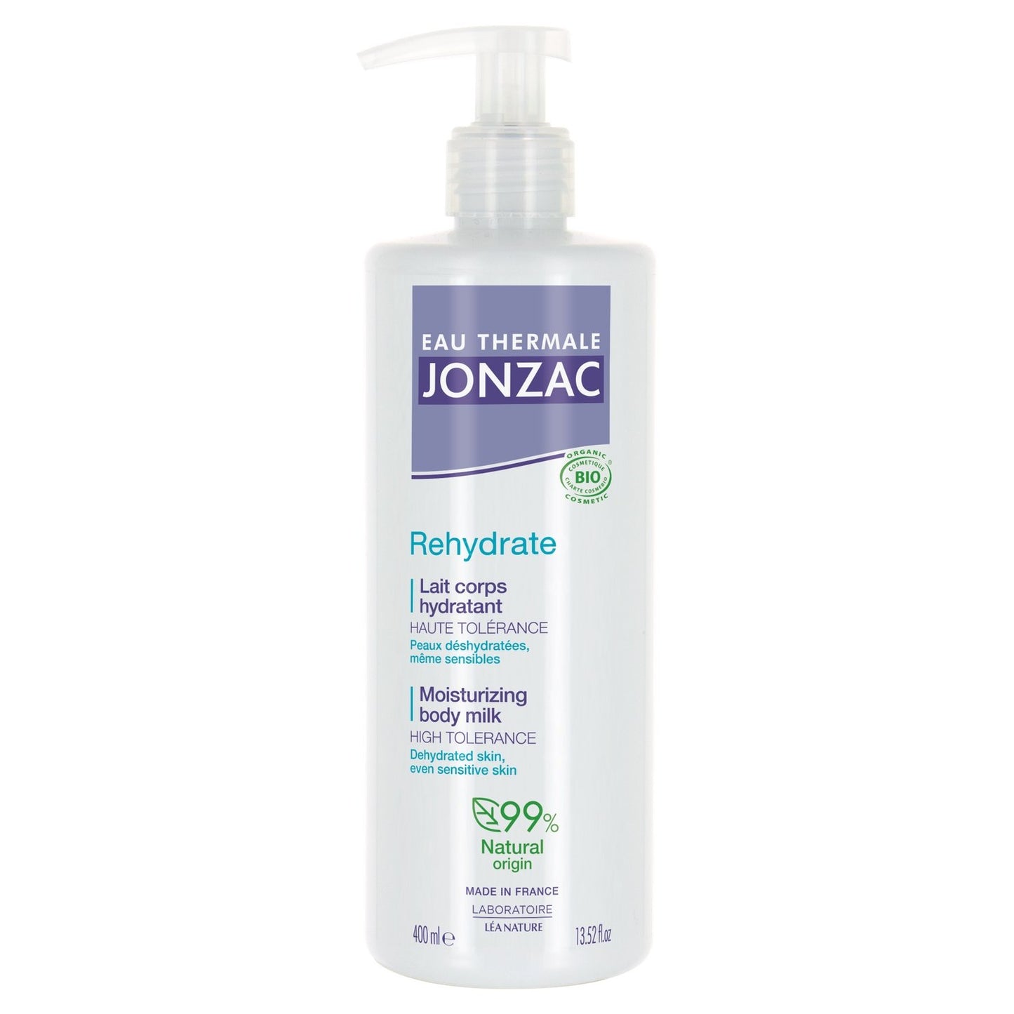 Lait Corps Peau Déshydratée Hydratant et Protecteur Rehydrate Bio EAU THERMALE JONZAC la pompe de 400mL