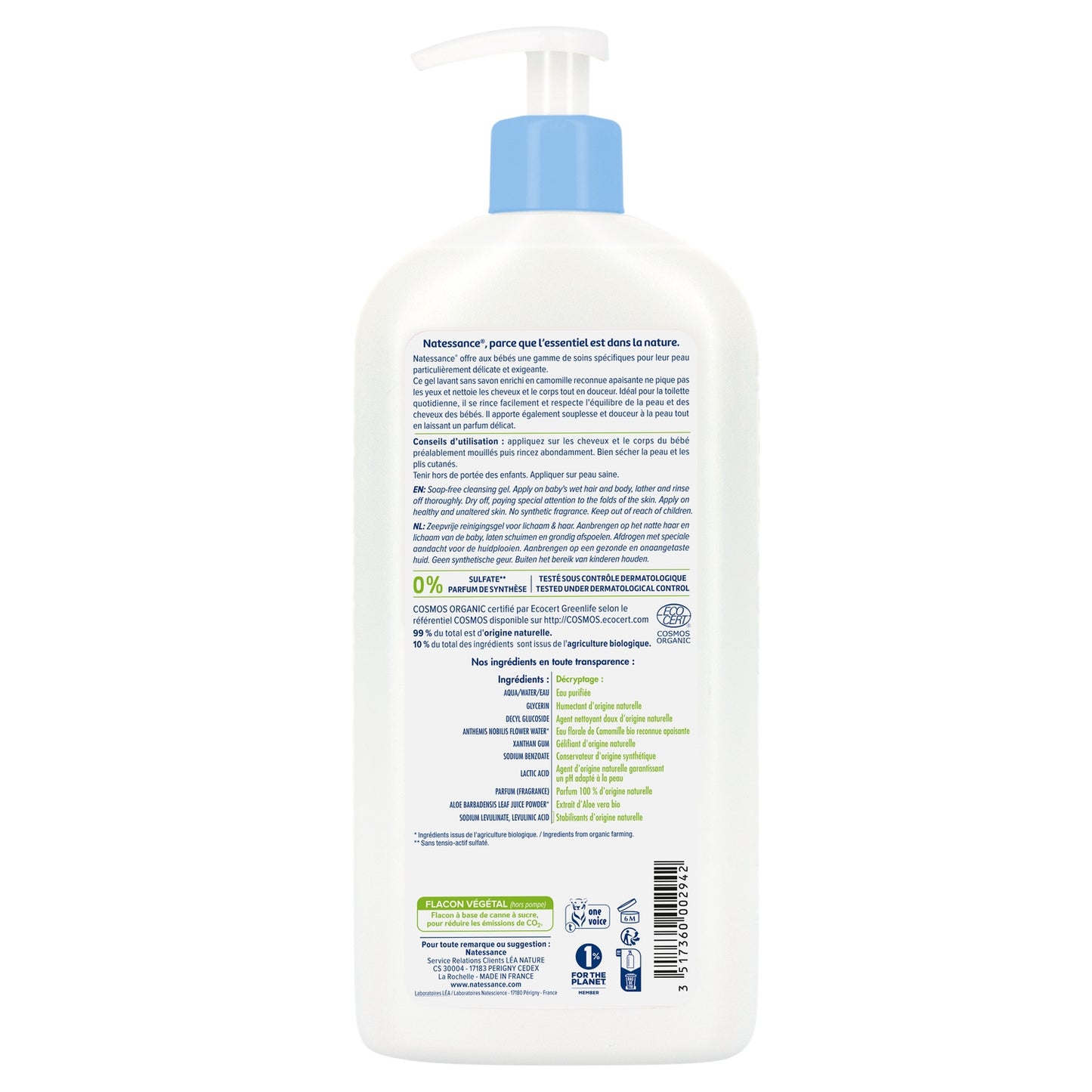 NATESSANCE Bio-Babyduschgel ohne Seife