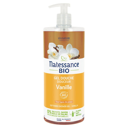 Gel douche Adoucissant et Protégeant à la Vanille Bio NATESSANCE 