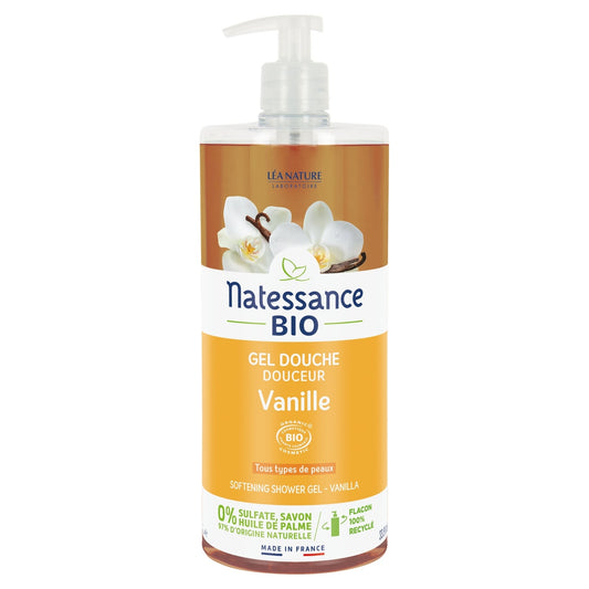 Gel douche Adoucissant et Protégeant à la Vanille Bio NATESSANCE 