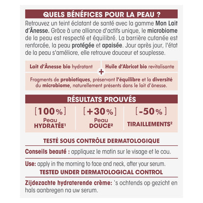 Seidige feuchtigkeitsspendende Gesichtscreme für alle Hauttypen Meine Bio-Eselsmilch SO'BIO ETIC