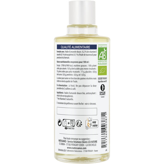 Huile Corps Bébé Peau Sèche et Sensible Nourrissante Adoucissante Amande Douce Bio LEA NATURE