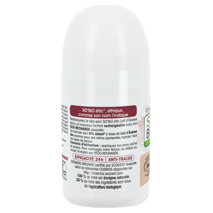 SO'BIO ETIC 24h Feuchtigkeitsspendendes Roll-on-Deodorant mit Bio-Eselsmilch