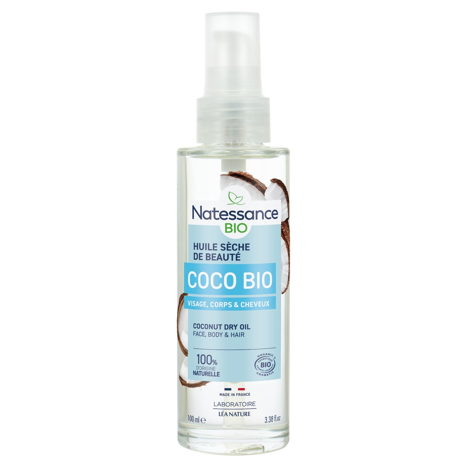 Huile Corps Cheveux Peau Sèche Sublimatrice Noix de Coco Bio LEA NATURE 