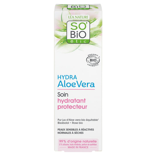 Crème Visage Hydratante Dermo-Défense 5 en 1 à l'Aloe Vera Bio SO BIO ETIC Le tube de 50 mL