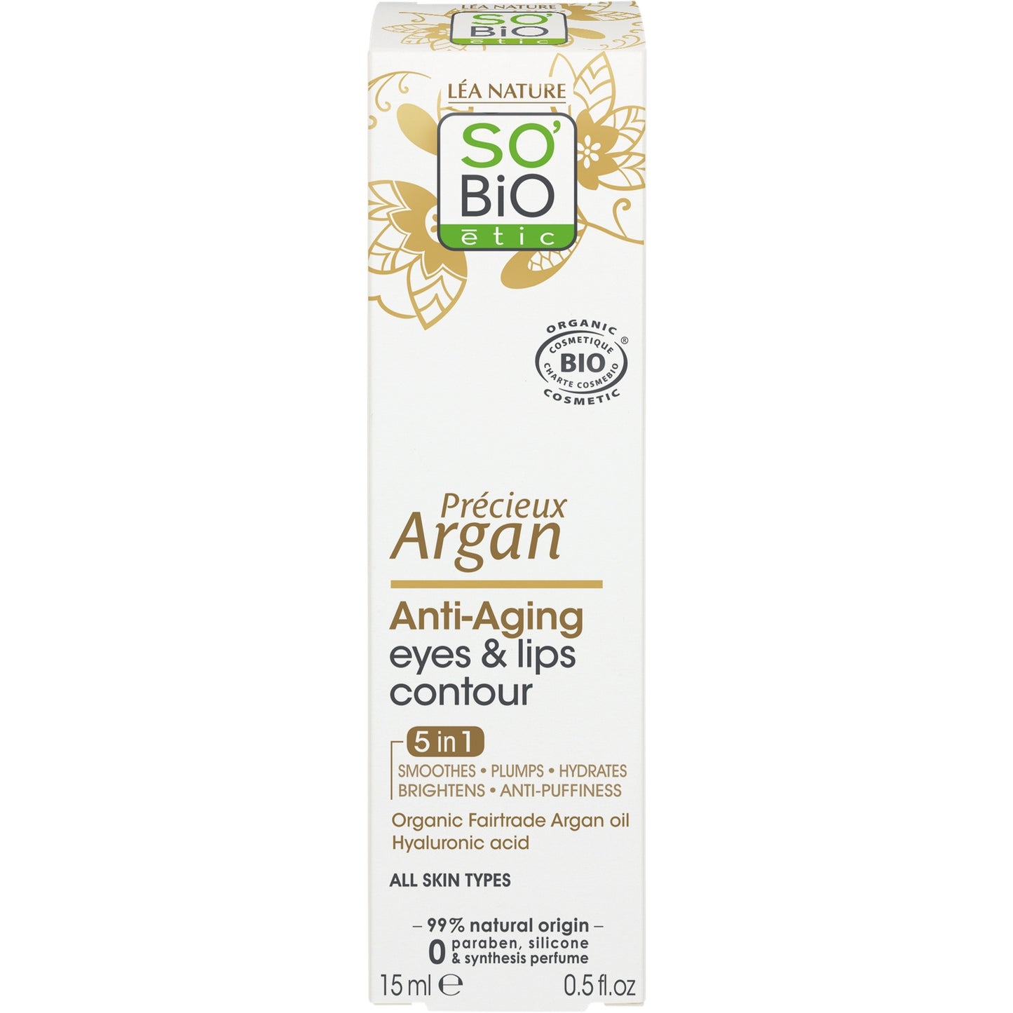 Augen- und Lippenpflege Wertvolle Anti-Aging Augen- und Lippenkontur Bio-Argan SO'BIO ETIC