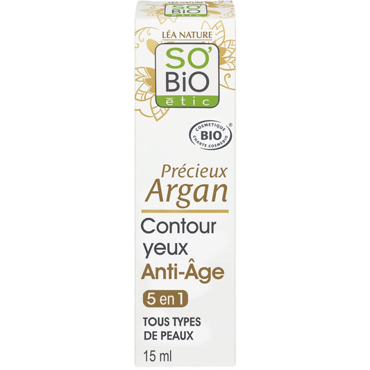 Soin des Yeux et Lèvres Contour des Yeux et Lèvres Anti-Âge Précieux Argan Bio SO'BIO ETIC Le tube de 15 mL