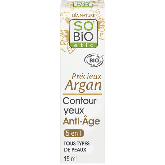 Soin des Yeux et Lèvres Contour des Yeux et Lèvres Anti-Âge Précieux Argan Bio SO'BIO ETIC Le tube de 15 mL