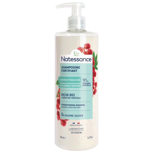 Shampoo for Dry and Damaged Hair, Fortifying and Repairing, Castor Oil and Vegetable Keratin, LEA NATURE