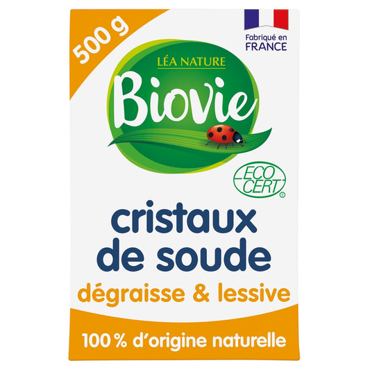 Cristaux de Soude Super Dégraissant Multi-Usage Ecocert BIOVIE La boîte de 500 g