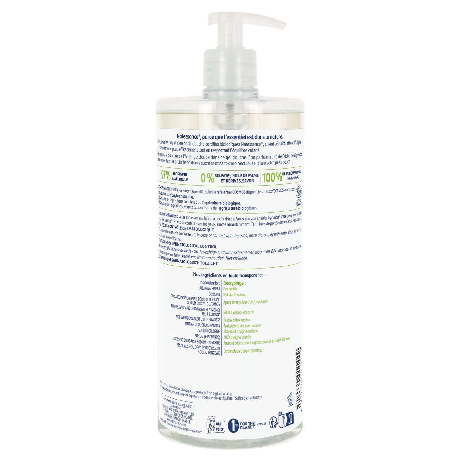 Gel douche Corps Adoucissante à l'Amande Bio NATESSANCE 