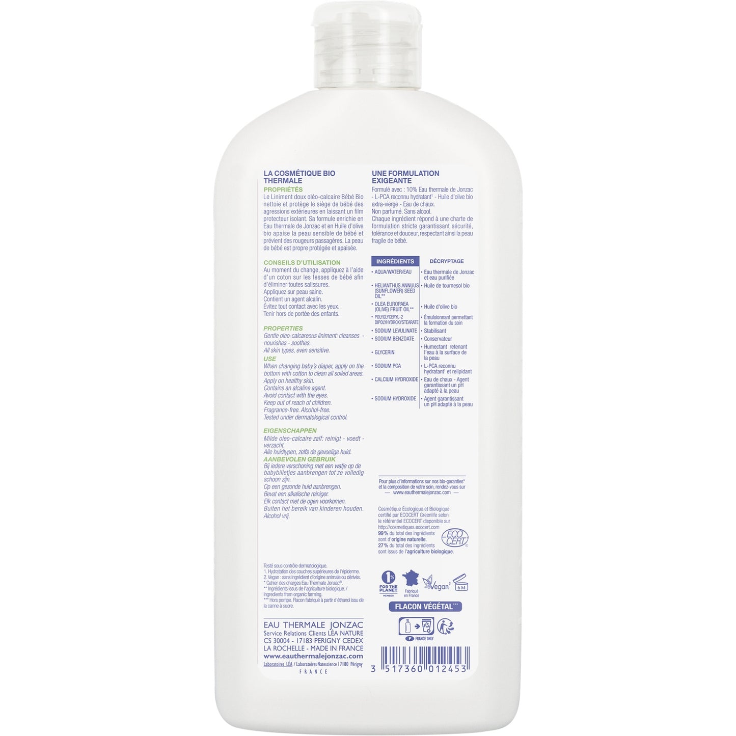 Bio-Baby-Liniment mit sanftem JONZAC-Thermalwasser