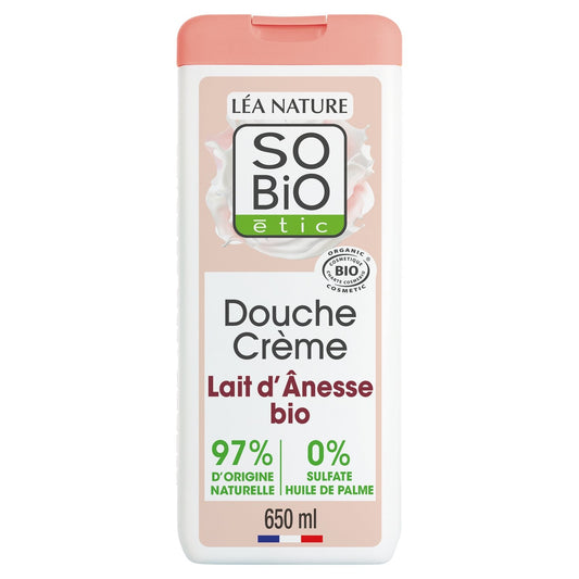 Crème Douche Hydratant Lait d'Ânesse Bio Sans Sulfate SO'BIO ETIC Le flacon de 650 mL