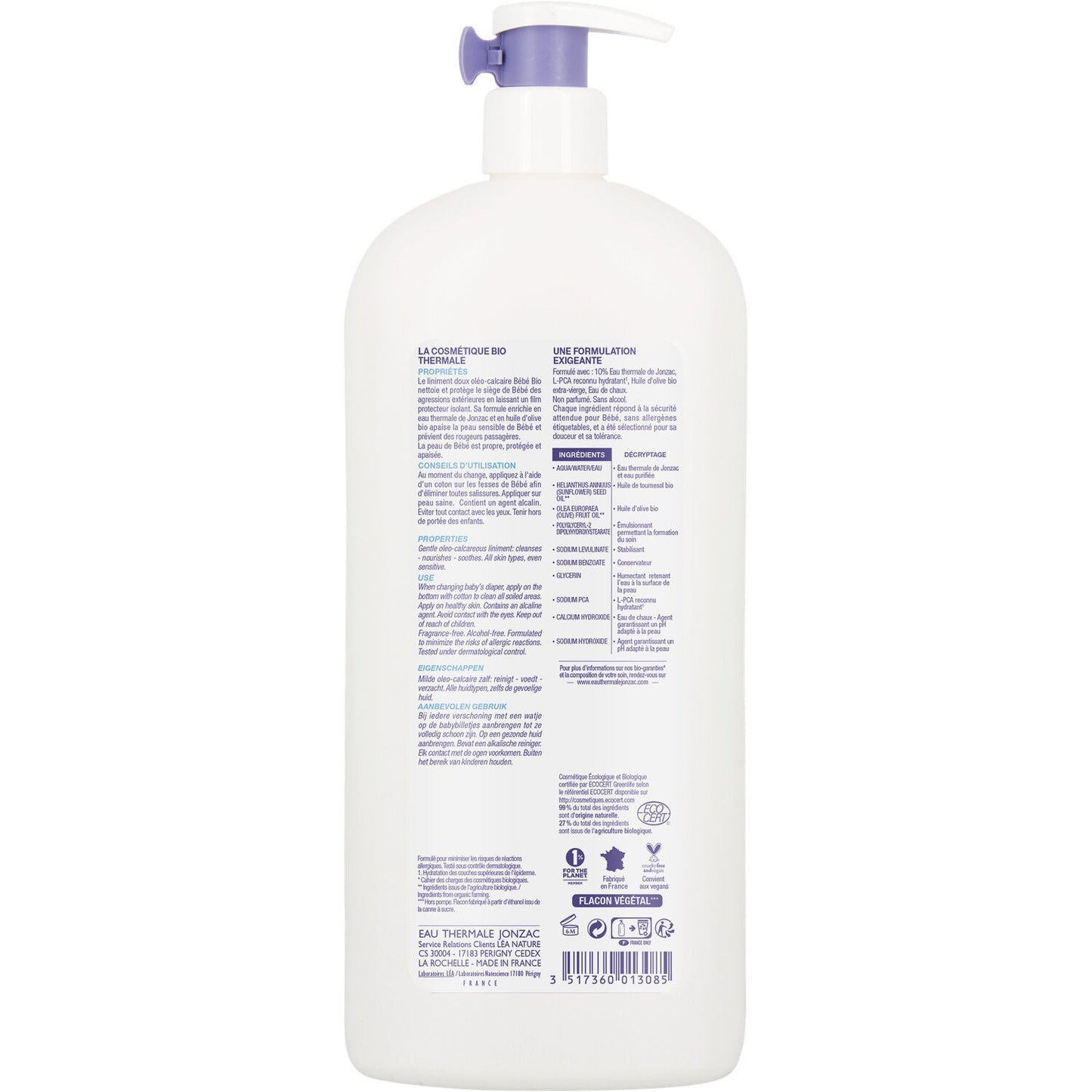 Bio-Baby-Liniment mit sanftem JONZAC-Thermalwasser