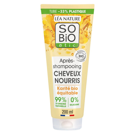 Après-Shampoing Nourrissant Cheveux Secs Karité et Céramides d'Argan Bio SO'BIO ETIC Le tube de 200 mL