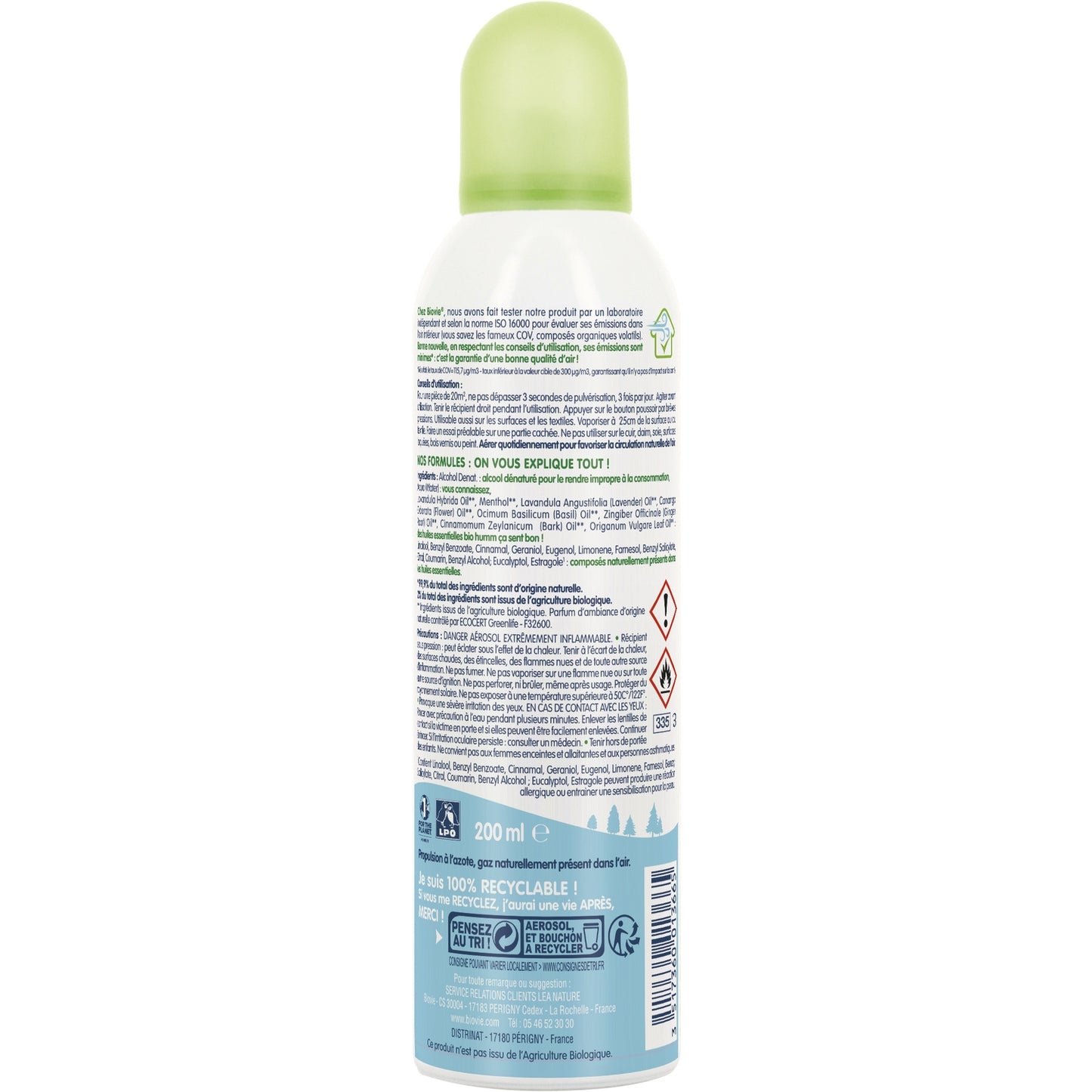 Désodorisant Spray Huiles Essentielles Bio BIOVIE 