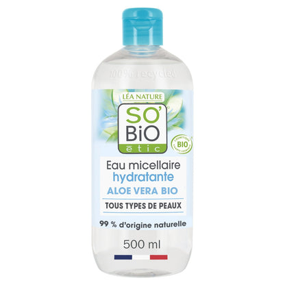 Feuchtigkeitsspendendes Mizellenwasser mit Aloe Vera Saft und Kornblume Alle Hauttypen Bio SO'BIO ETIC