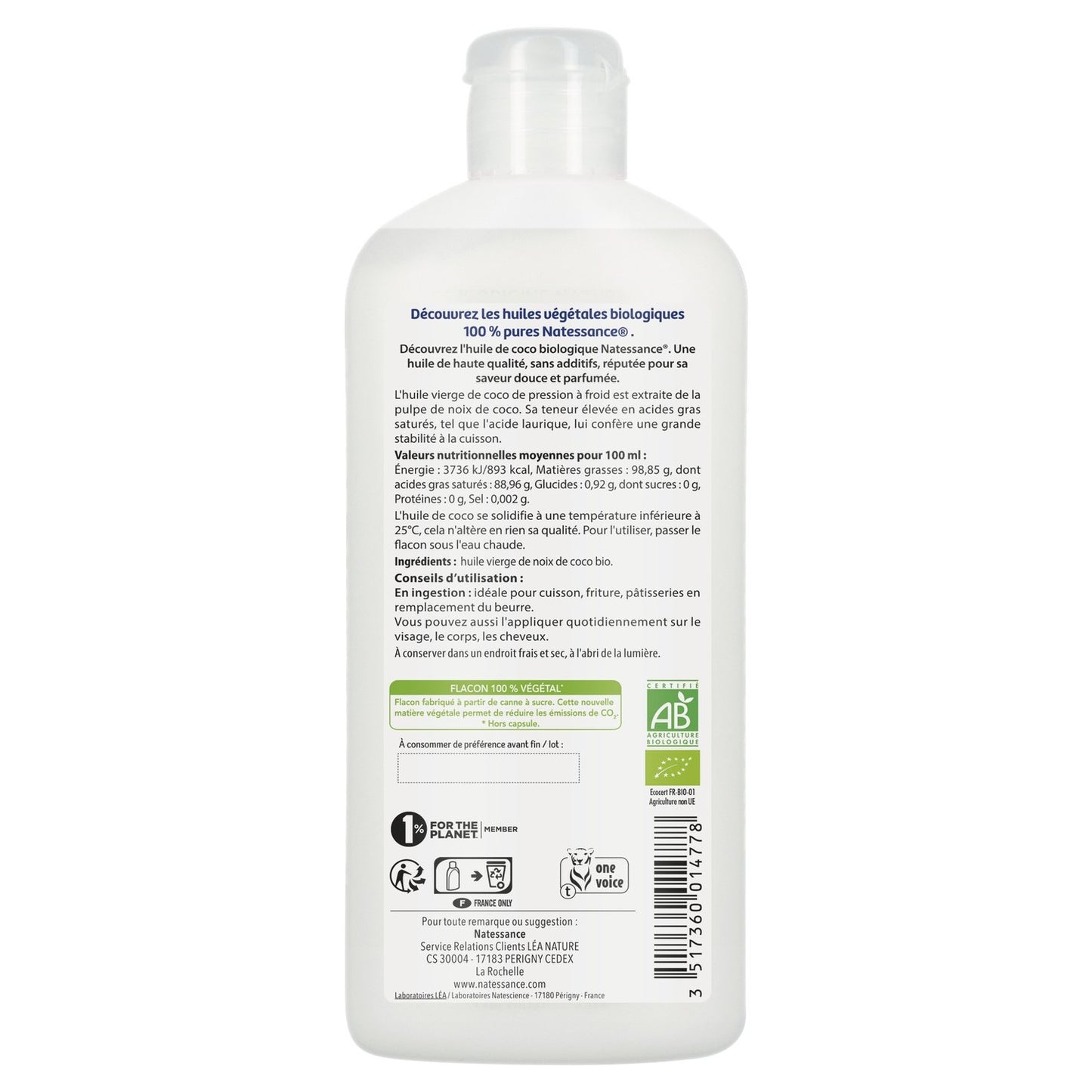 LEA NATURE Bio-Kokosnuss – nährendes, schützendes und weichmachendes Haar-Körperöl