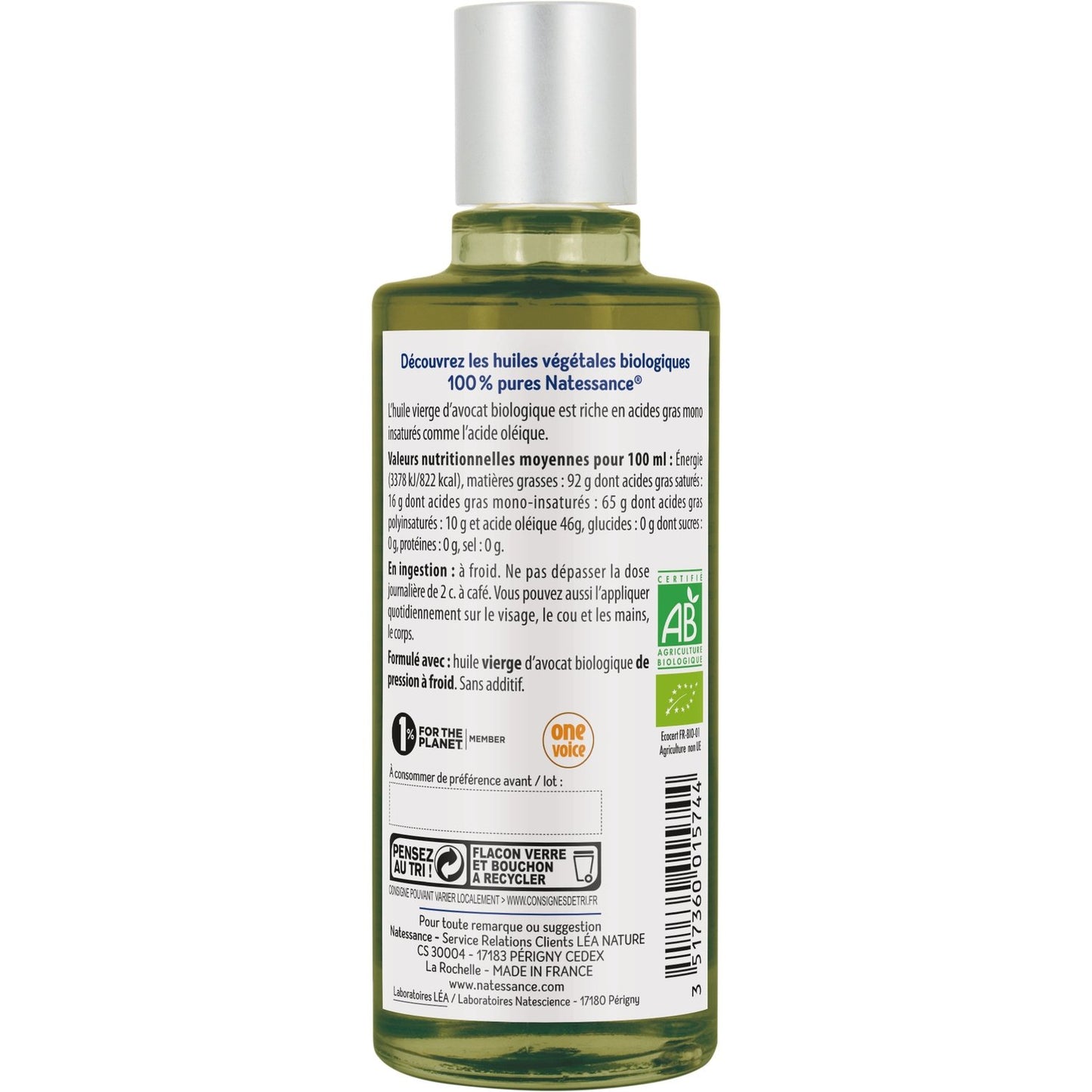 Huile Corps Peau Sèche Nourrissante Bio Natessance LEA NATURE