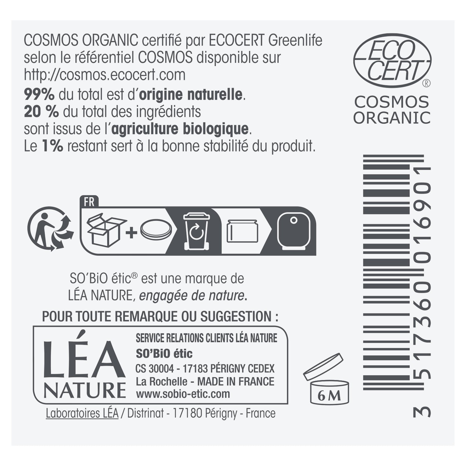 Crème Hydratante Anti-rides Jour Visage Peau Sèche Argan Bio SO'BIO ETIC 