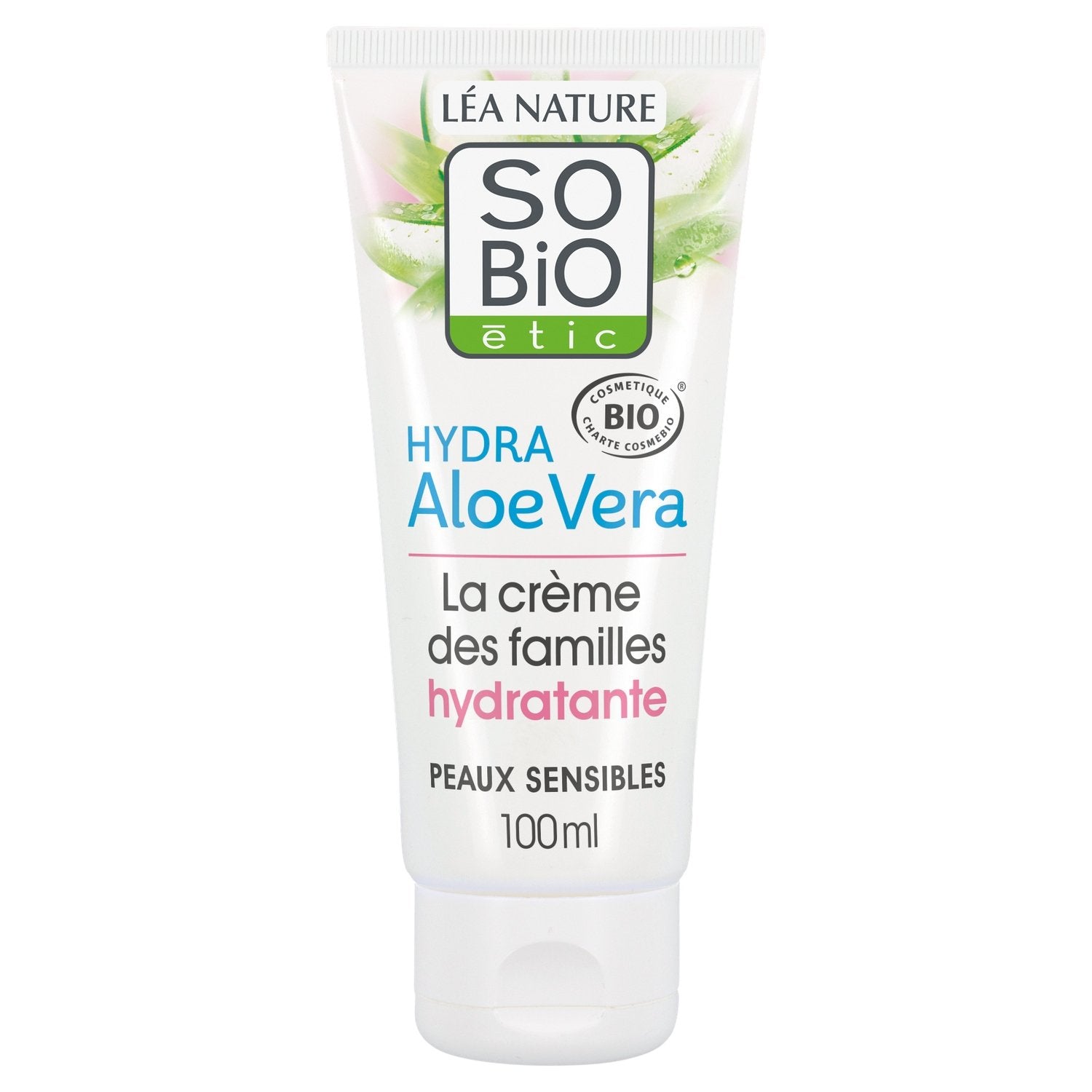 Crème à l'Aloe Vera Peaux Sensibles et Réactives Bio la Crème des Familles SO'BIO ETIC Le tube de 100 mL