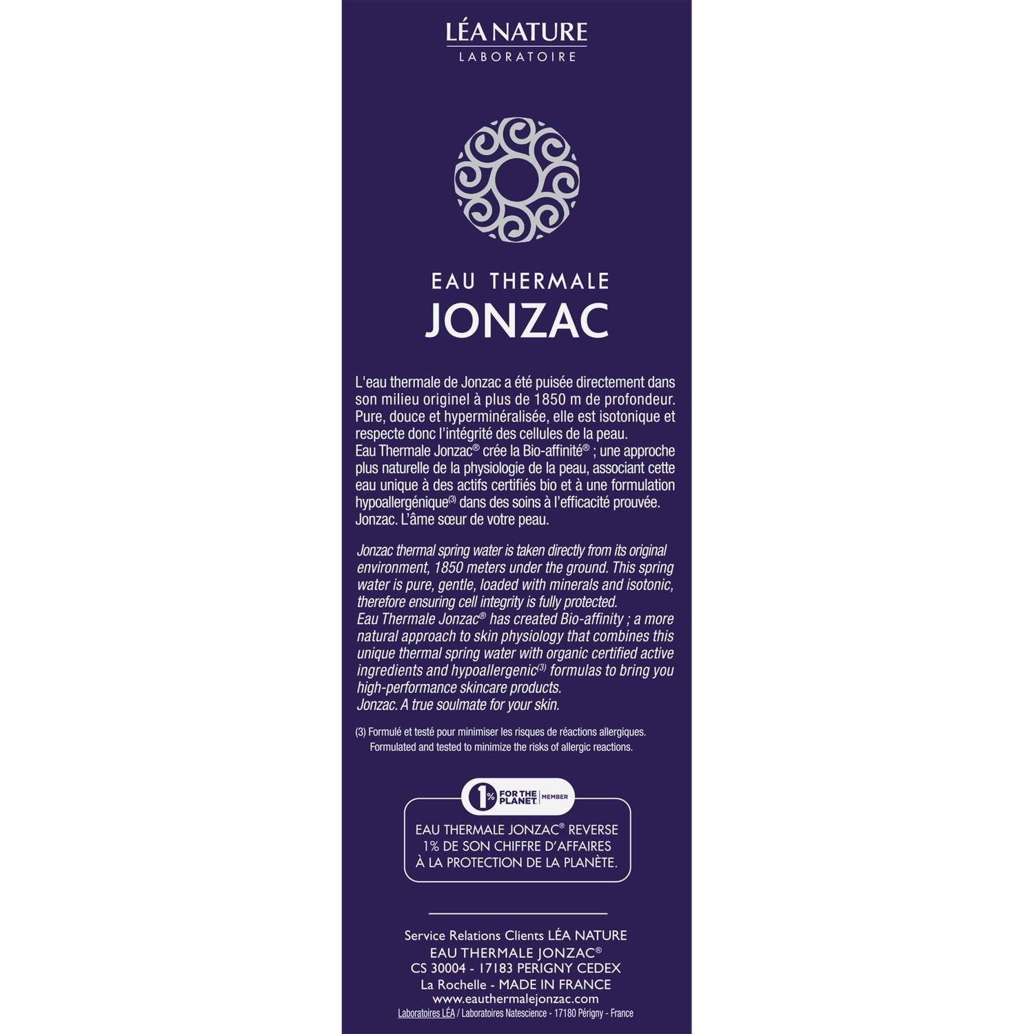 Après-rasage Jonzac LEA NATURE 