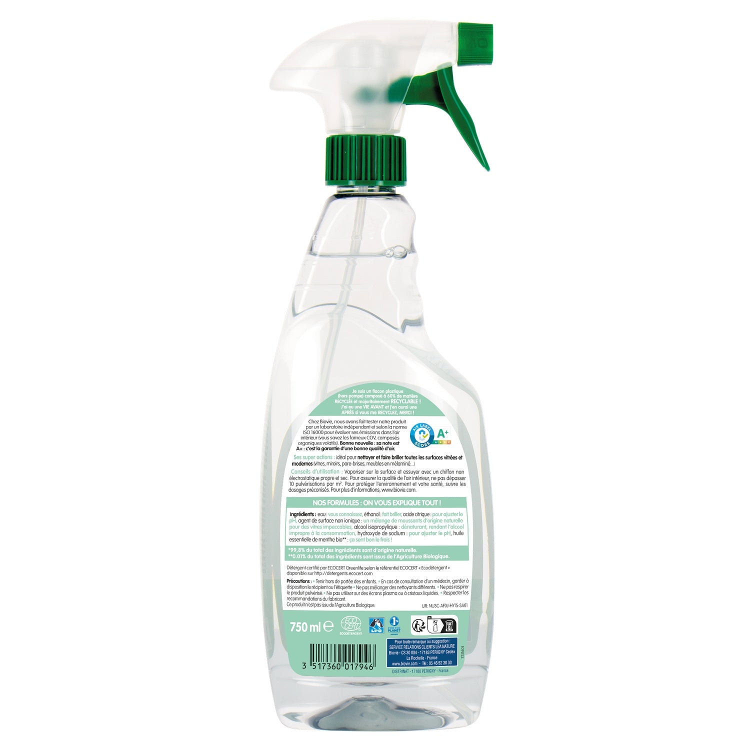 Nettoyant Vitre Et Surface Menthe Ecocert Bio BIOVIE 