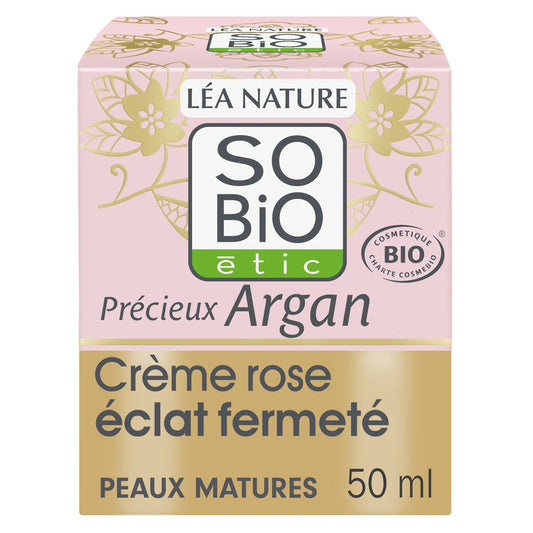 Crème Eclat Fermeté Peaux Matures Jour Précieux Argan Bio SO'BIO ETIC Le pot de 50 mL