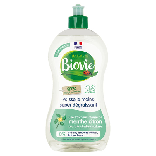 Dishwashing Liquid Mint Lemon Super Degreaser Ecocert Bio BIOVIE