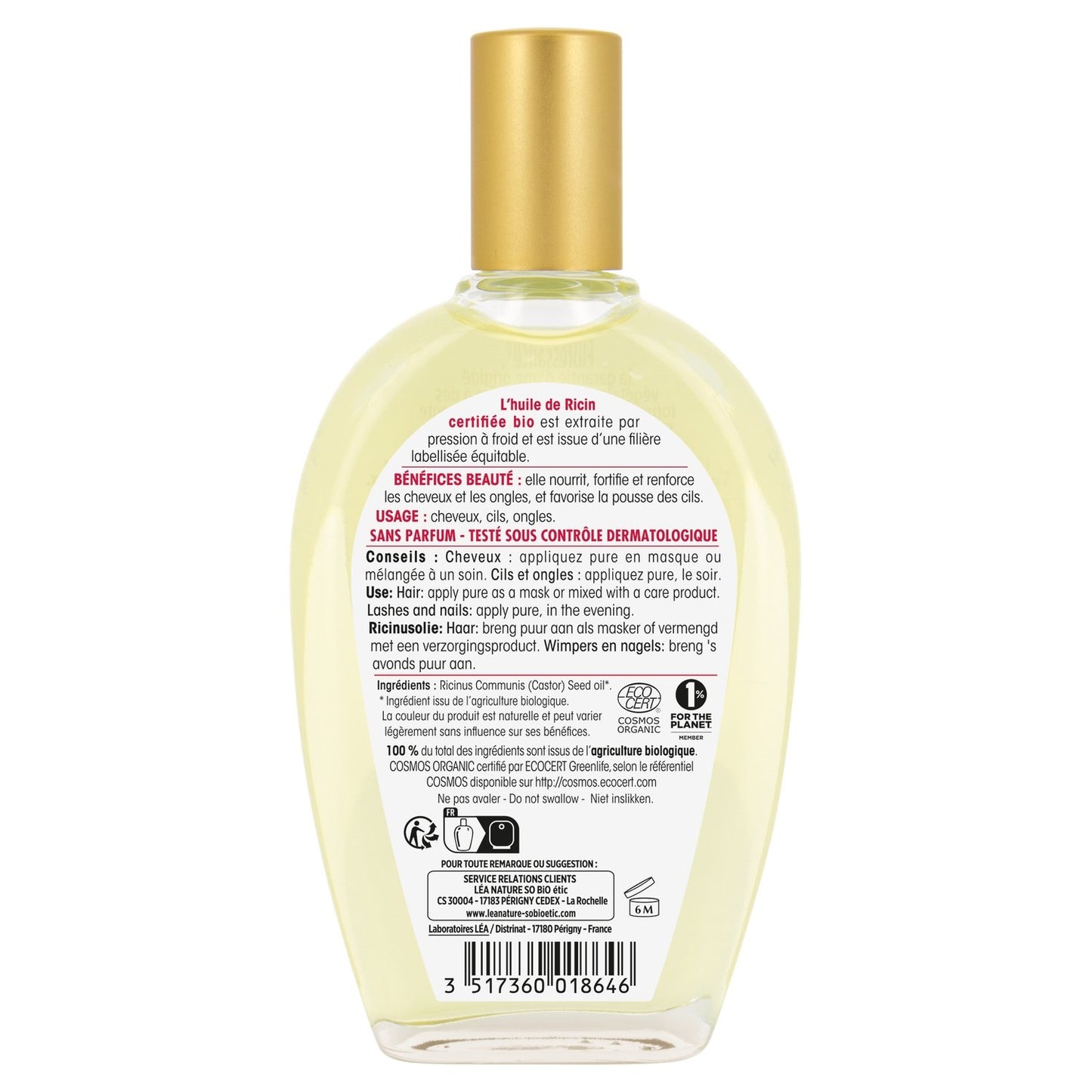 Huile Végétale Cheveux et Ongles Fortifiante So' Bio Etic LEA NATURE
