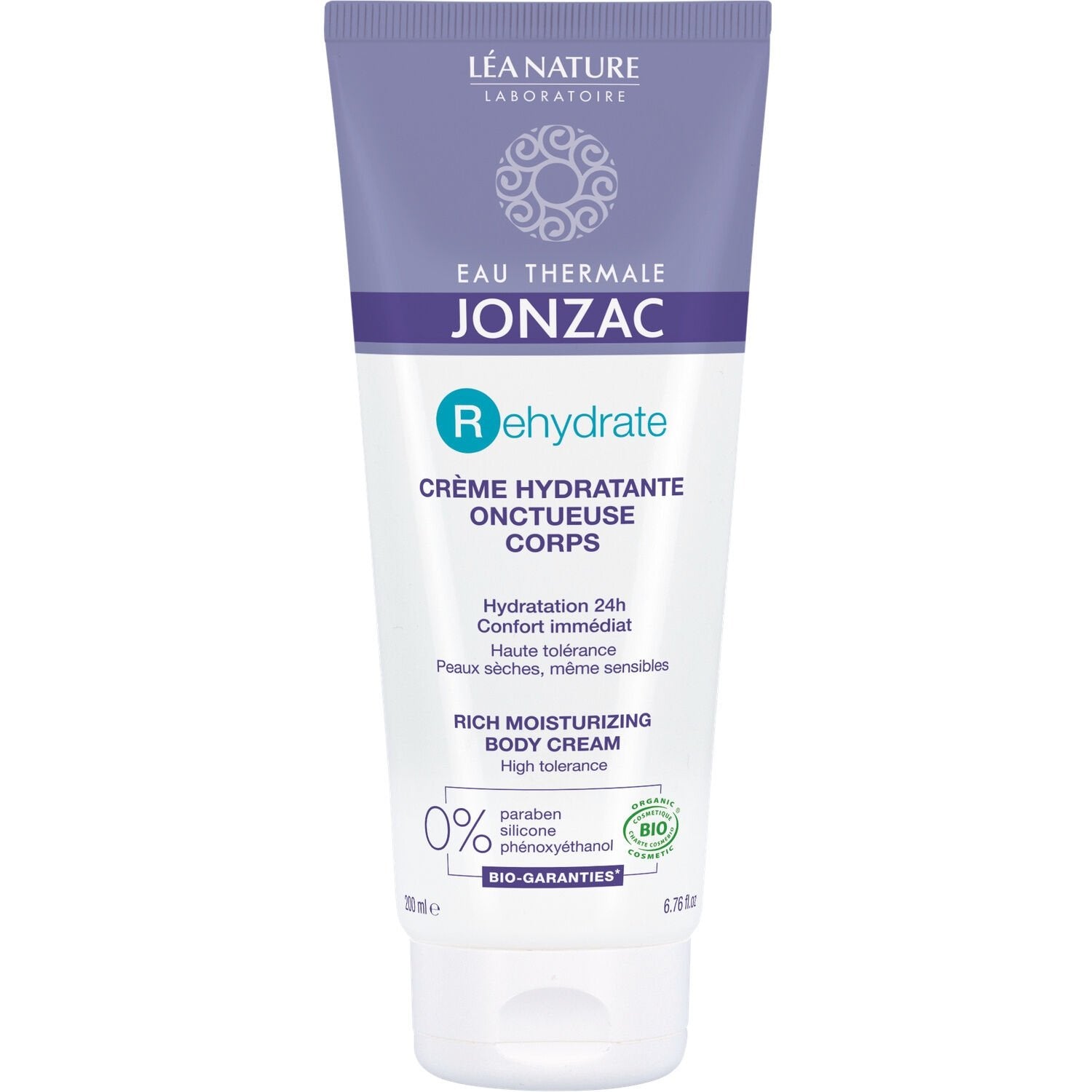 Crème Corps Peau Sèche et Sensible Hydratante 24h Bio EAU THERMALE JONZAC le tube de 200mL