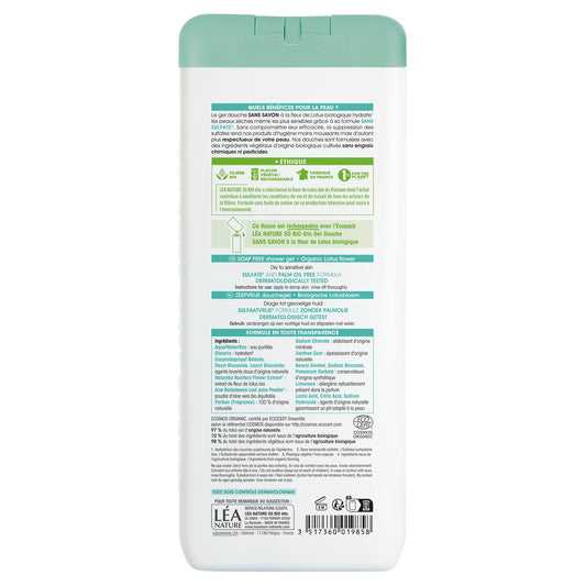 Gel douche Apaisant Fleur de Lotus Bio Sans Savon SO'BIO ETIC 